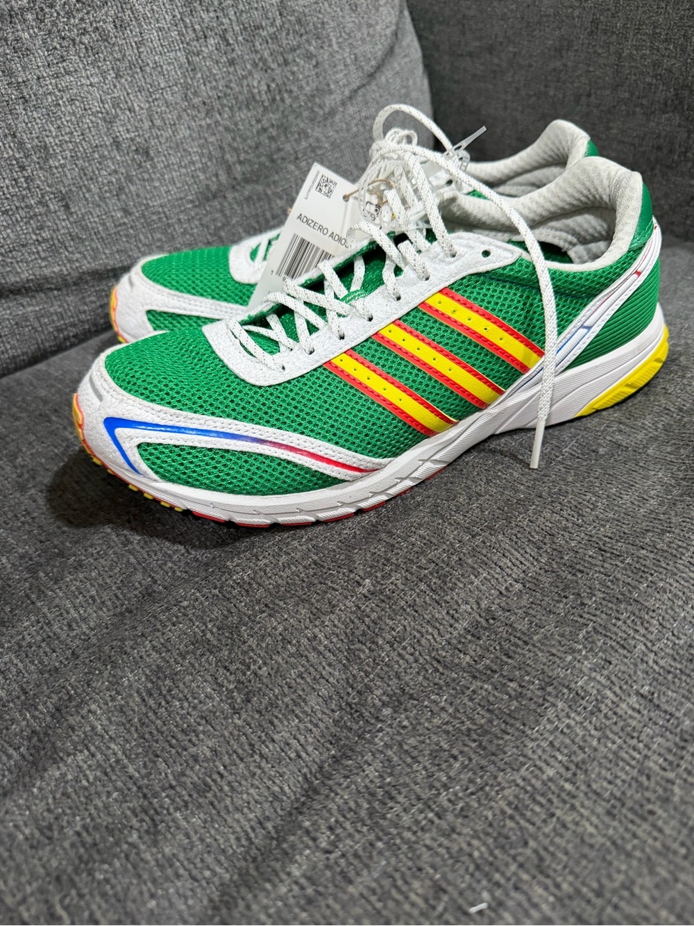 Adidas Adizero Adios OG Shoes Mens 6.5 Womens 7.5 Green Cloud White Running